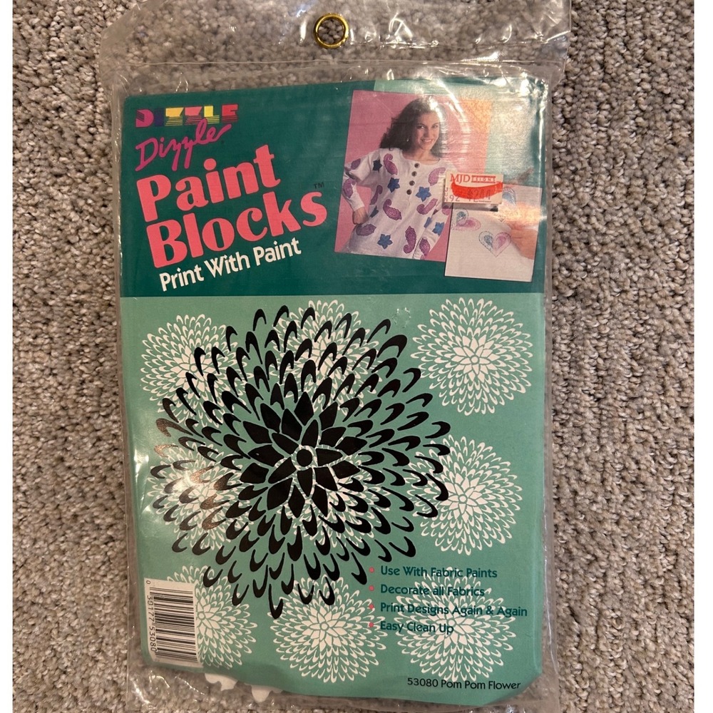 Dizzle Paint Blocks Fabric Stencils Reusable‎ Flower Design Crafting New
